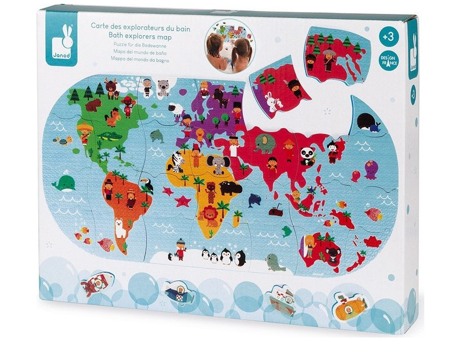 JANOD Puzzle do vane Mapa sveta 28 dielikov