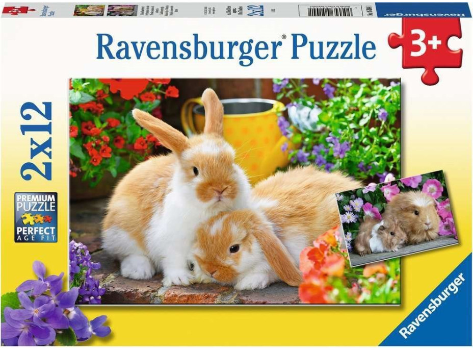 RAVENSBURGER Puzzle Čas na maznanie 2x12 dielikov