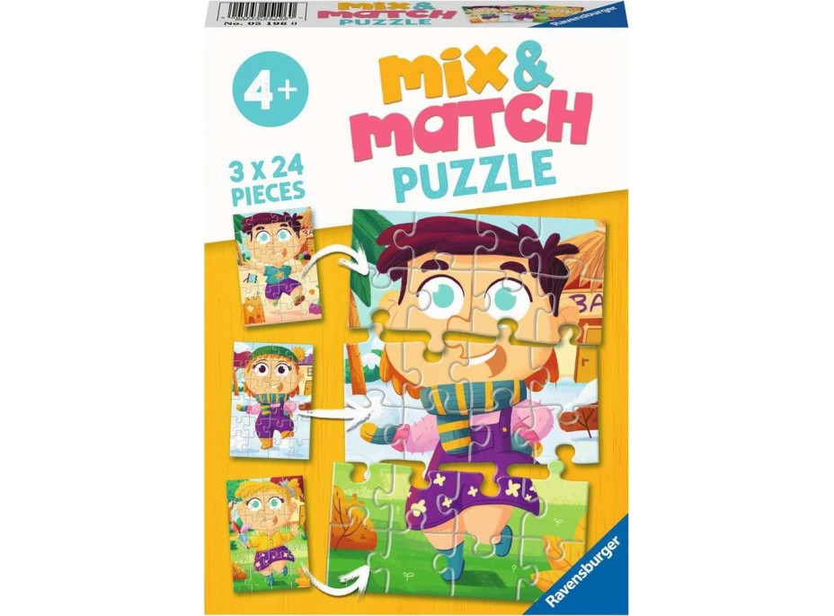 RAVENSBURGER Puzzle Mix&Match: Farebné šaty 3x24 dielikov