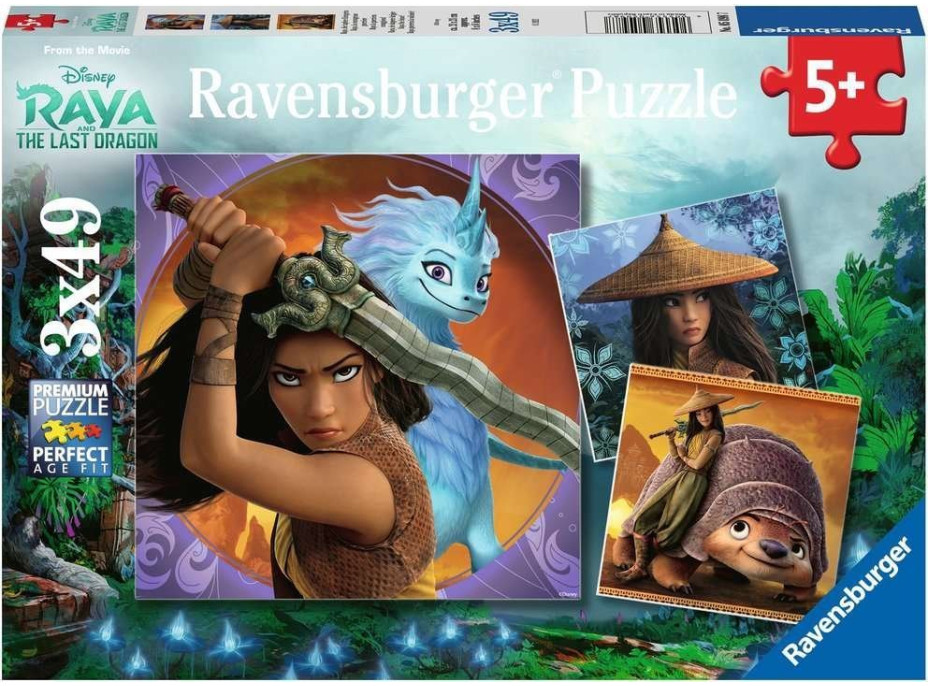 RAVENSBURGER Puzzle Raya a drak 3x49 dielikov