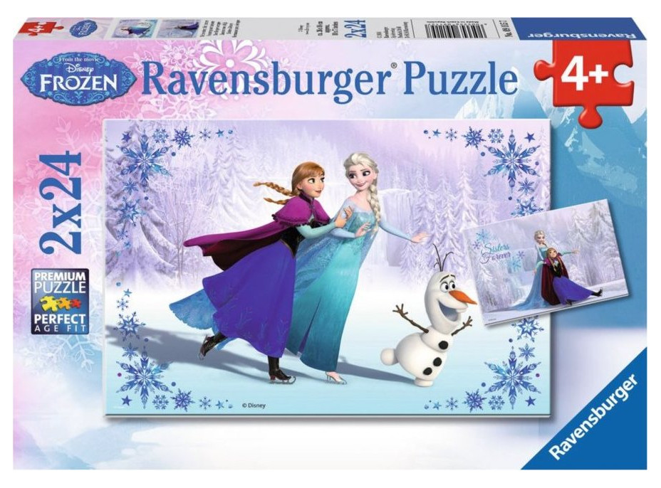 RAVENSBURGER Puzzle Ľadové kráľovstvo: Sestry navždy 2x24 dielikov