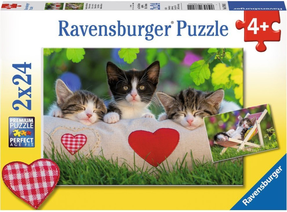 RAVENSBURGER Puzzle Ospalé mačiatka 2x24 dielikov