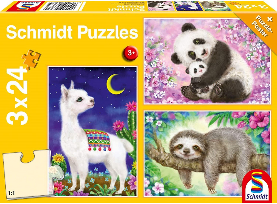 SCHMIDT Puzzle Zvieratká 3x24 dielikov