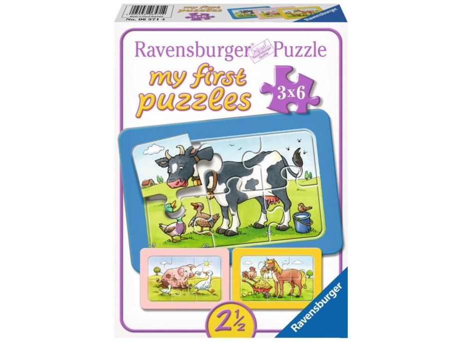 RAVENSBURGER Moje prvé puzzle Zvierací kamaráti 3x6 dielikov