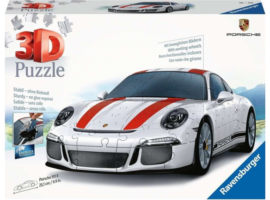 RAVENSBURGER 3D puzzle Porsche 911 R 108 dielikov