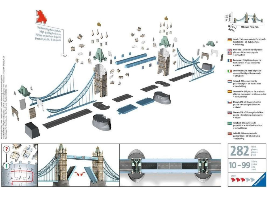 RAVENSBURGER 3D puzzle Tower Bridge, Londýn 216 dielikov