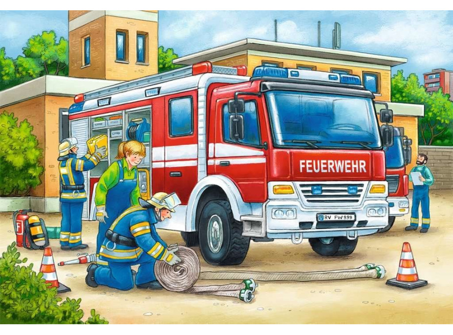 RAVENSBURGER Puzzle Polícia a hasiči 2x12 dielikov