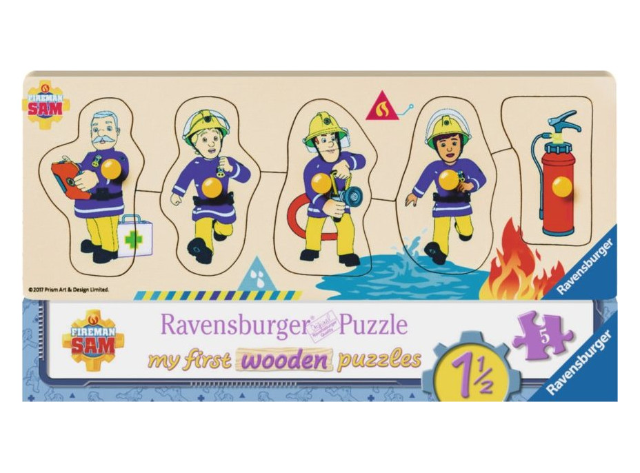 RAVENSBURGER Drevená vkladačka Požiarnik Sam a jeho priatelia