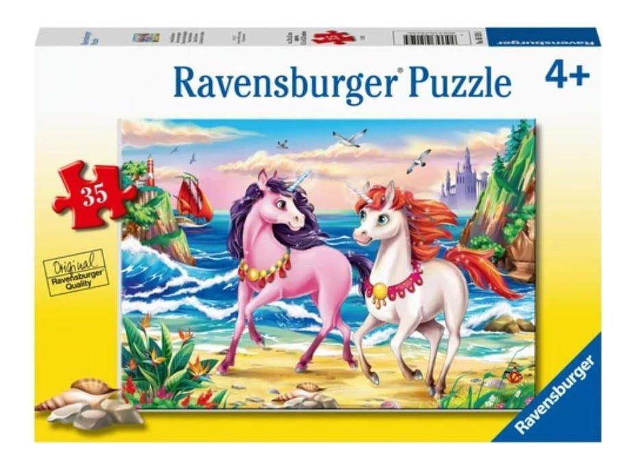 RAVENSBURGER Puzzle Jednorožce na pláži 35 dielikov