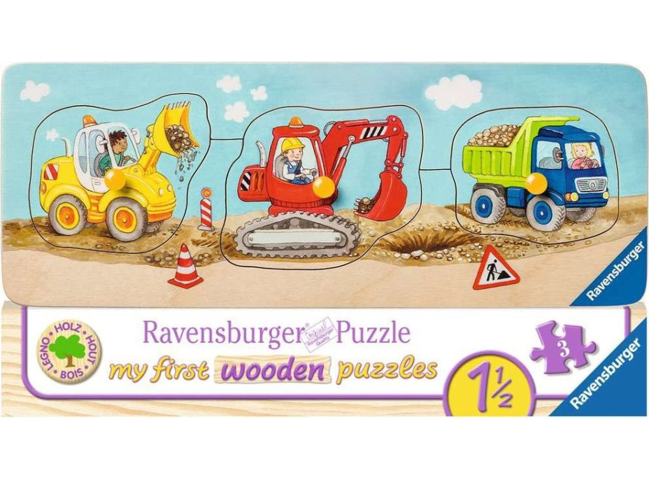 RAVENSBURGER Drevená vkladačka Stavebné stroje