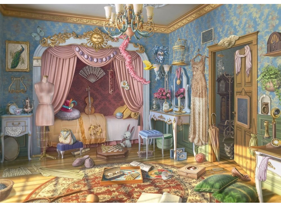 SCHMIDT Secret puzzle June&#39;s Journey: Spálňa slečny June 1000 dielikov