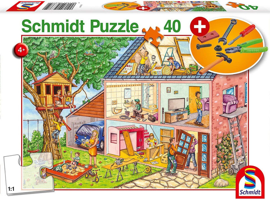 SCHMIDT Puzzle Pracovití remeselníci 40 dielikov + detské náradie