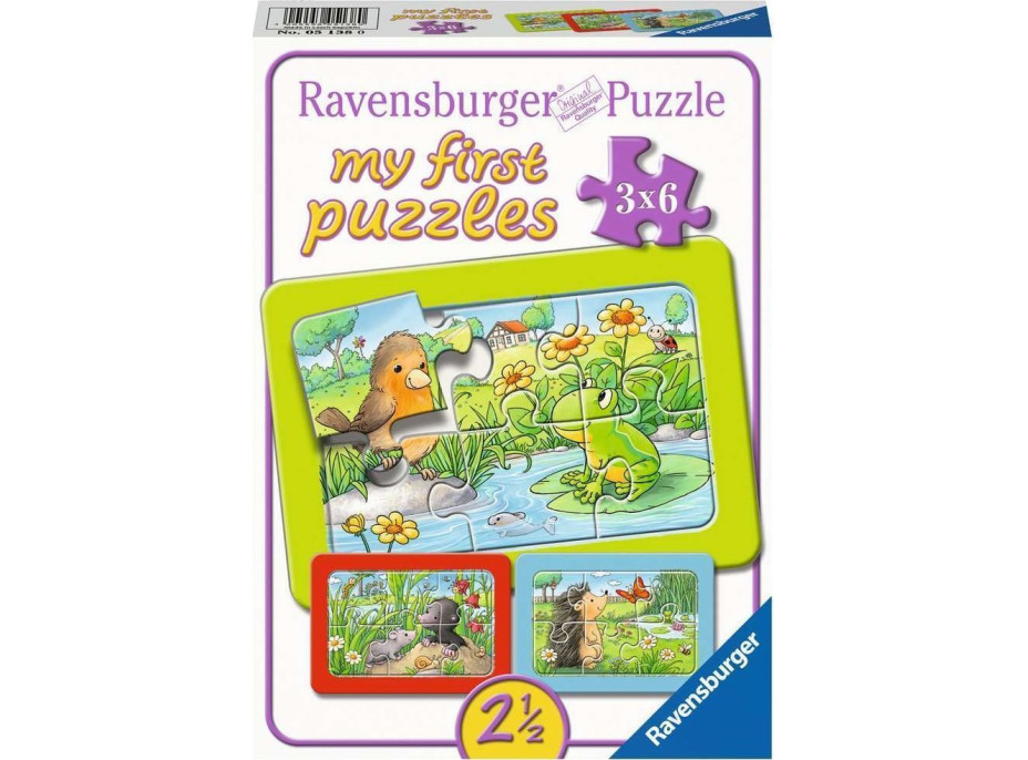 RAVENSBURGER Moje prvé puzzle Zvieratká zo záhrady 3x6 dielikov