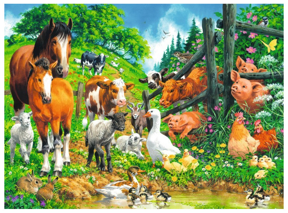 RAVENSBURGER Puzzle Zvieratká XXL 100 dielikov