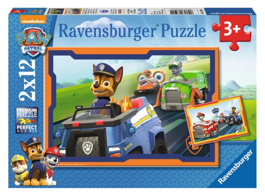 RAVENSBURGER Puzzle Tlapková patrola v akcii 2x12 dielikov