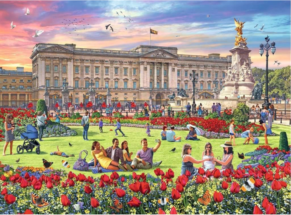RAVENSBURGER Puzzle Kráľovskej rezidencie, Veľká Británia 4x500 dielikov