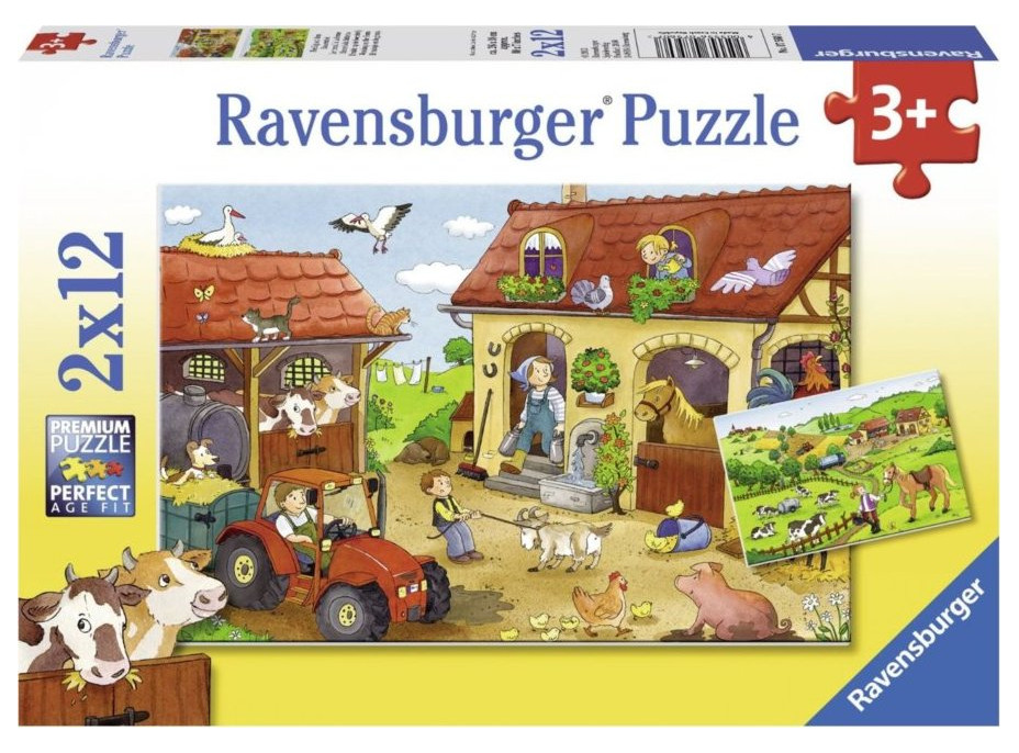 RAVENSBURGER Puzzle Práca na farme 2x12 dielikov