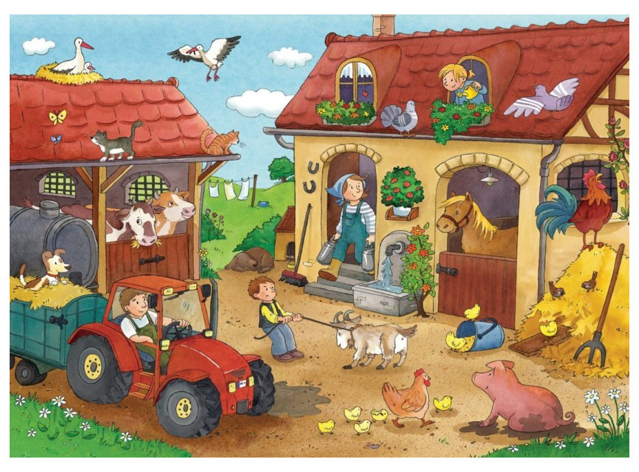 RAVENSBURGER Puzzle Práca na farme 2x12 dielikov