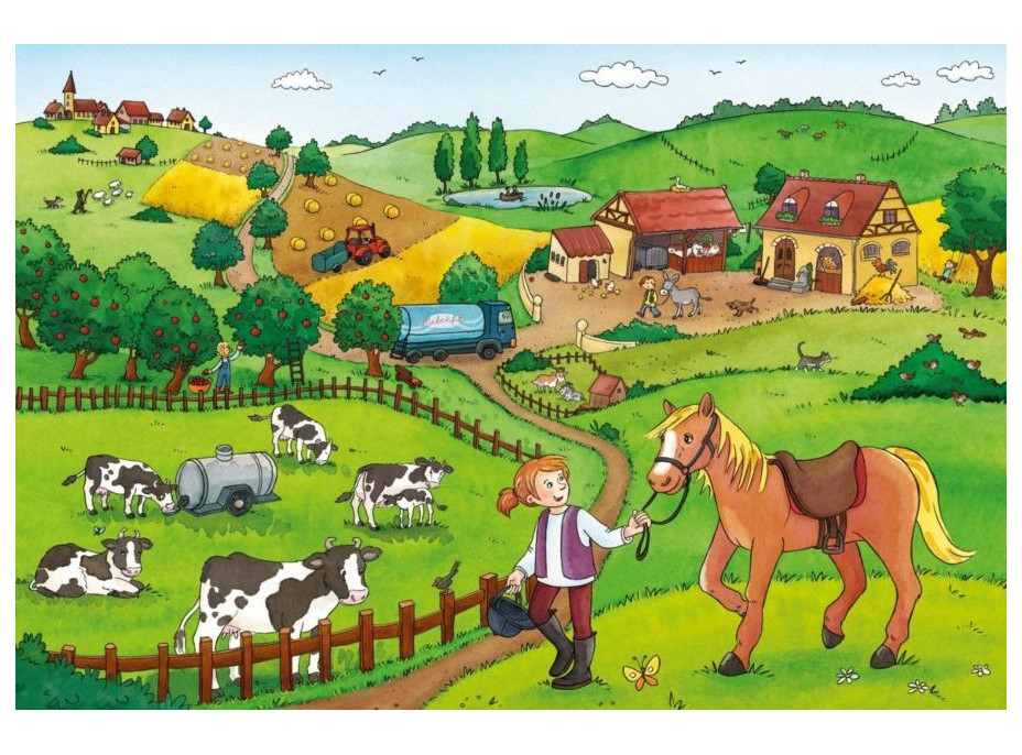 RAVENSBURGER Puzzle Práca na farme 2x12 dielikov