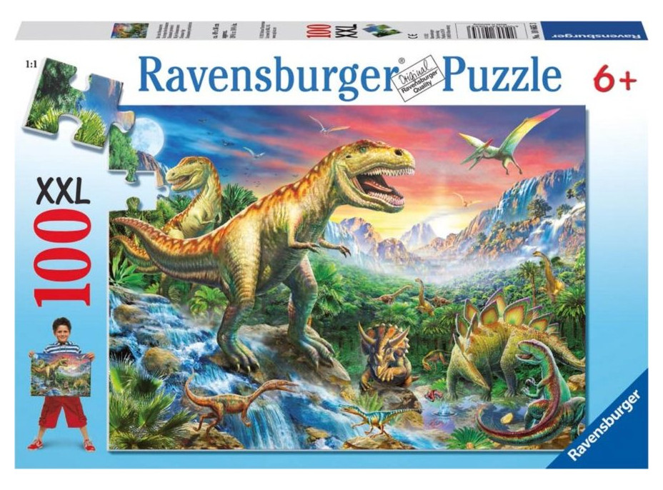 RAVENSBURGER Puzzle V dobách dinosaurov XXL 100 dielikov