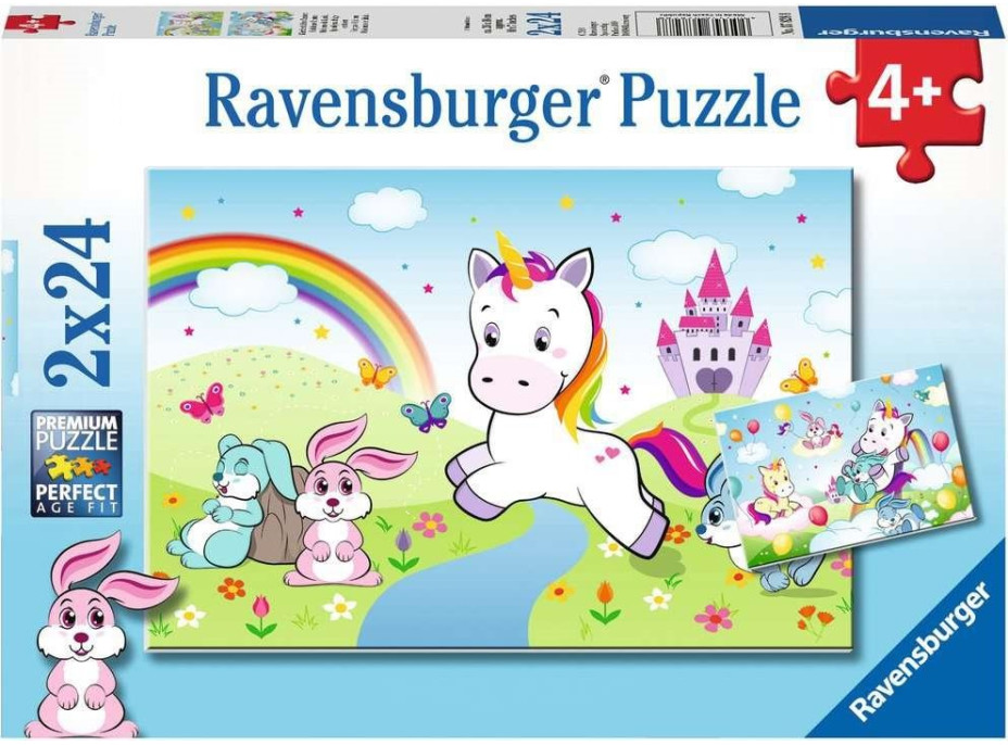 RAVENSBURGER Puzzle Rozprávkový jednorožec 2x24 dielikov