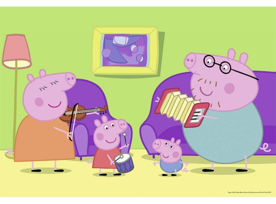 RAVENSBURGER Puzzle Prasiatko Peppa: Doma 2x12 dielikov