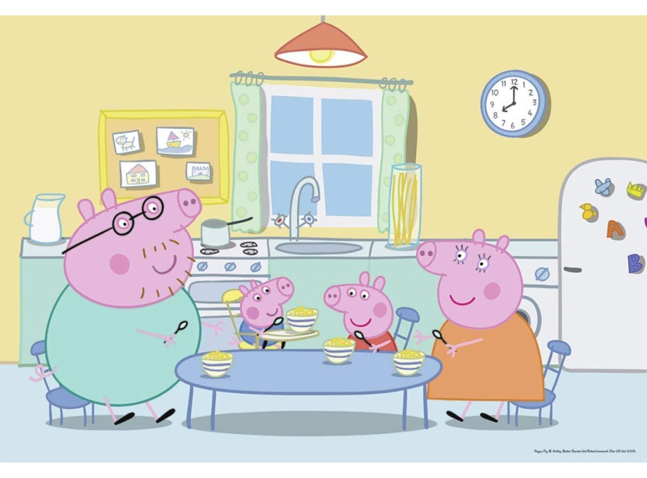 RAVENSBURGER Puzzle Prasiatko Peppa: Doma 2x12 dielikov