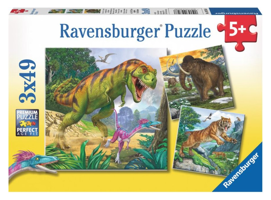 RAVENSBURGER Puzzle Pravekí vládcovia 3x49 dielikov