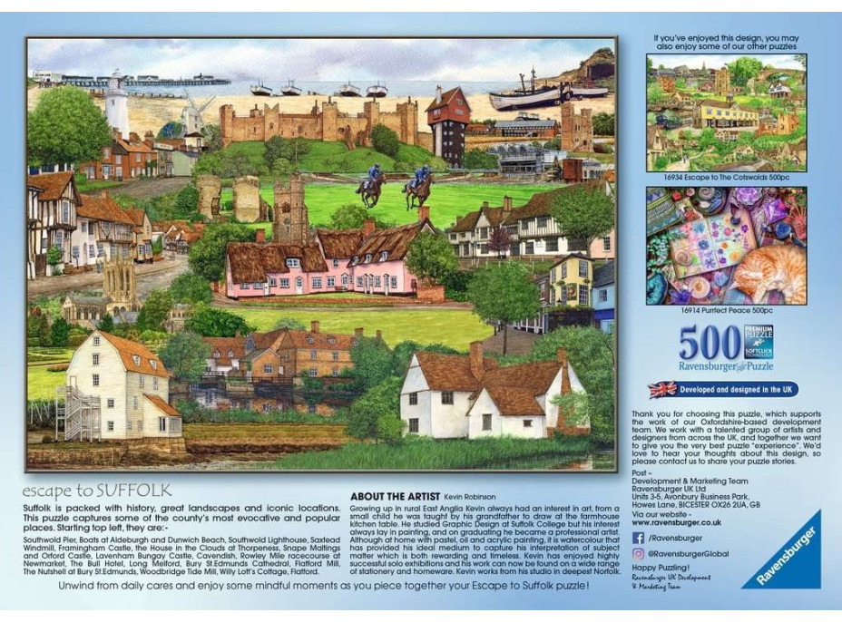 RAVENSBURGER Puzzle Útek do Suffolku 500 dielikov