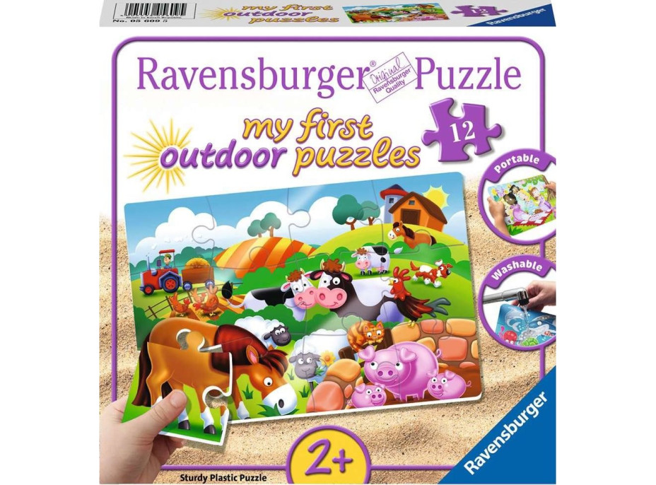 RAVENSBURGER Moje prvé outdoor puzzle Zvieratká na farme 12 dielikov