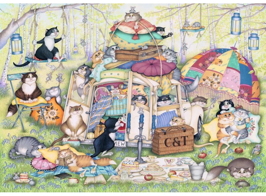 RAVENSBURGER Puzzle Crazy Cats: Lenivé letné popoludnie 1000 dielikov