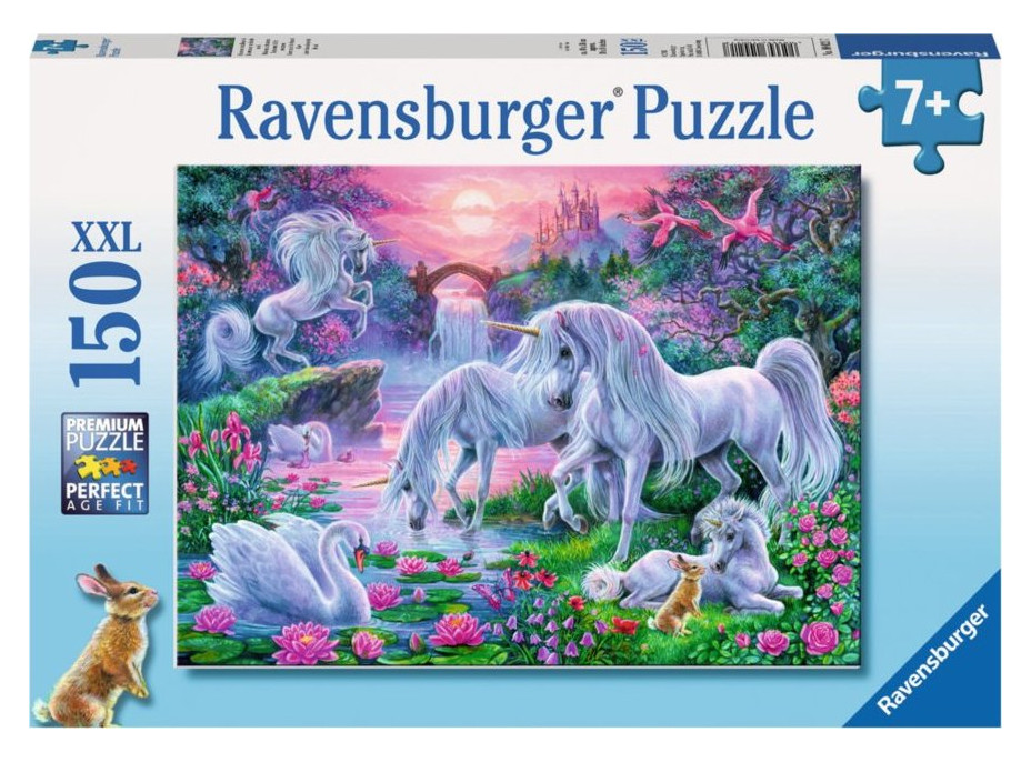 RAVENSBURGER Puzzle Jednorožce pri západe slnka XXL 150 dielikov