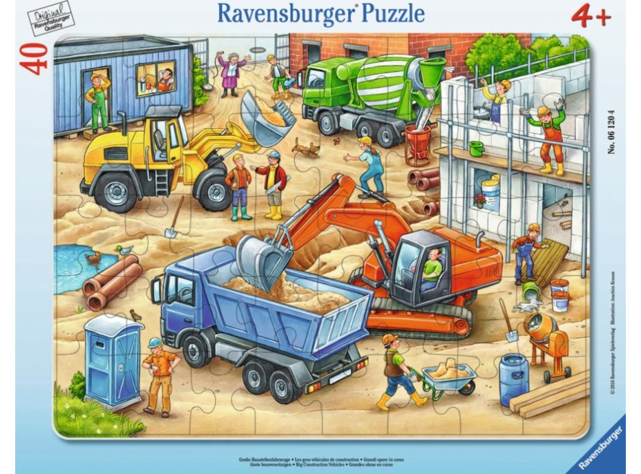 RAVENSBURGER Puzzle Veľké stavebné autá 40 dielikov