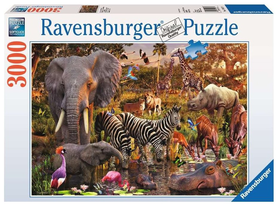 RAVENSBURGER Puzzle Africké zvieratá 3000 dielikov