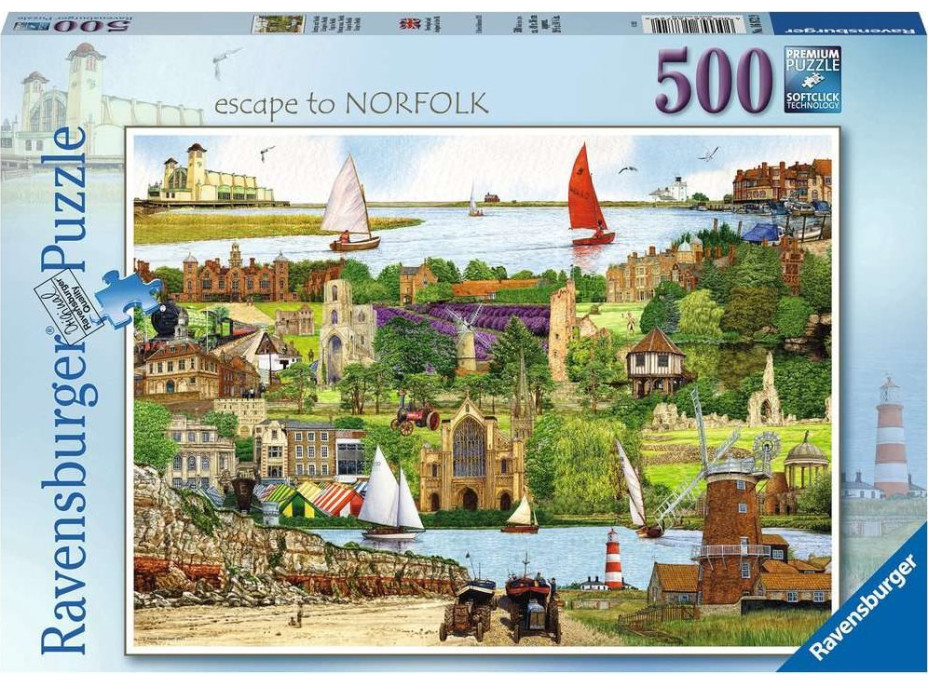 RAVENSBURGER Puzzle Útek do Norfolku 500 dielikov