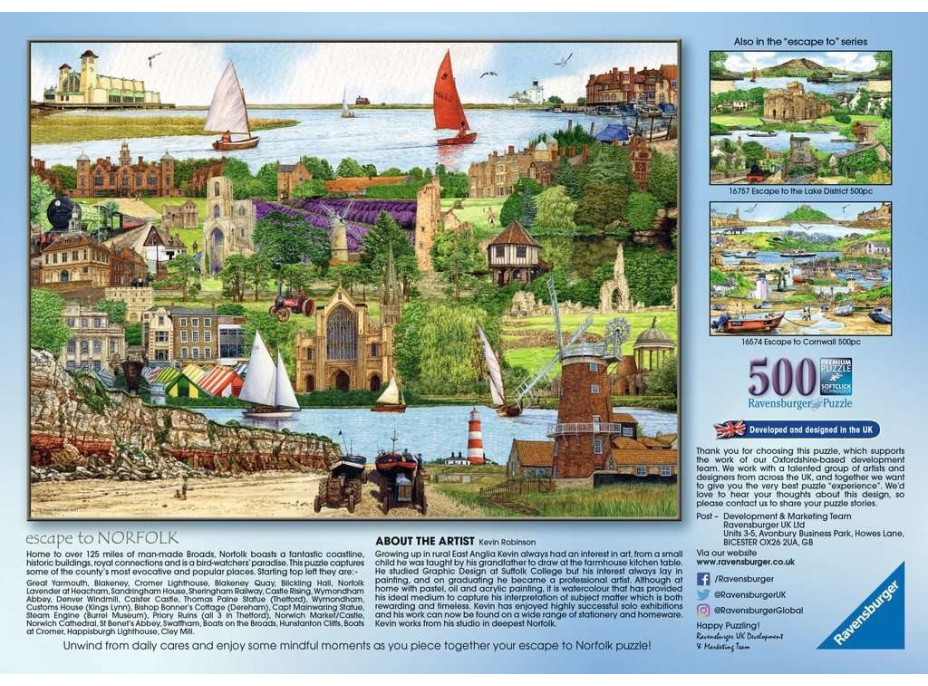 RAVENSBURGER Puzzle Útek do Norfolku 500 dielikov