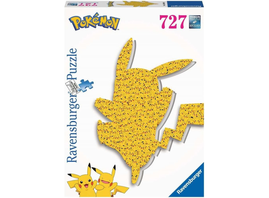 RAVENSBURGER Tvarové puzzle Pokémon Pikachu 727 dielikov