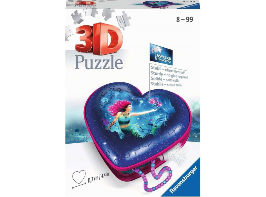 RAVENSBURGER 3D puzzle Srdce Morská panna 54 dielikov