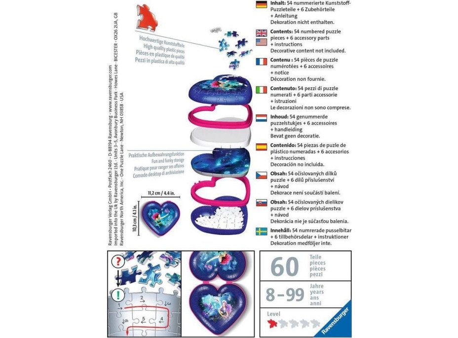RAVENSBURGER 3D puzzle Srdce Morská panna 54 dielikov