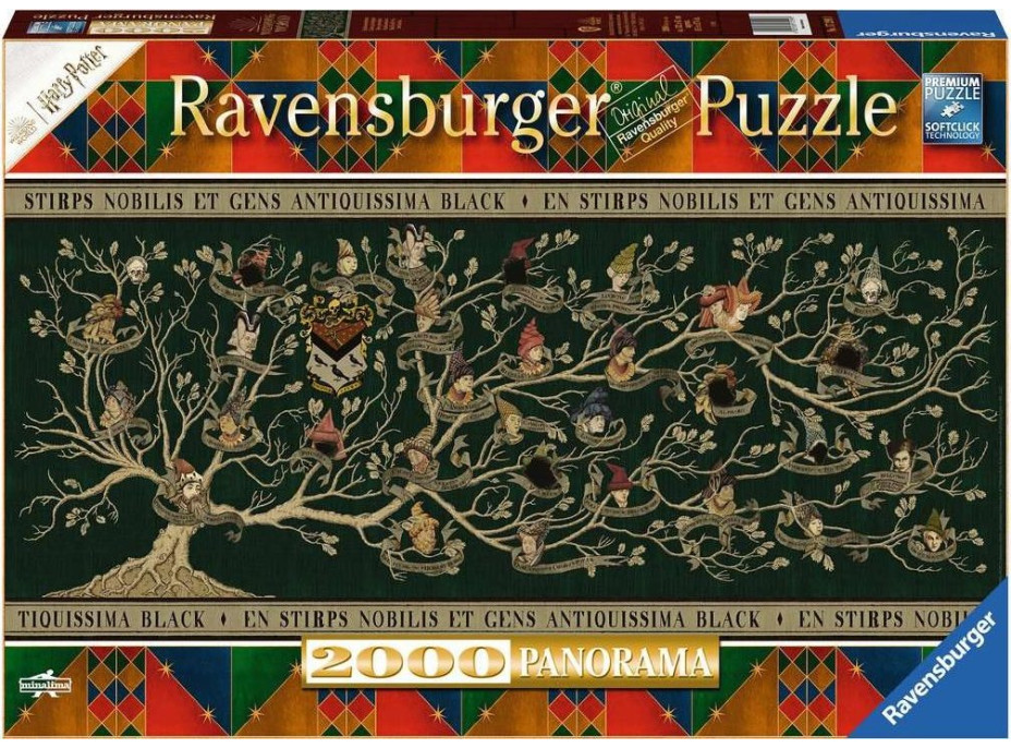 RAVENSBURGER Panoramatické puzzle Harry Potter: Rodokmeň 2000 dielikov