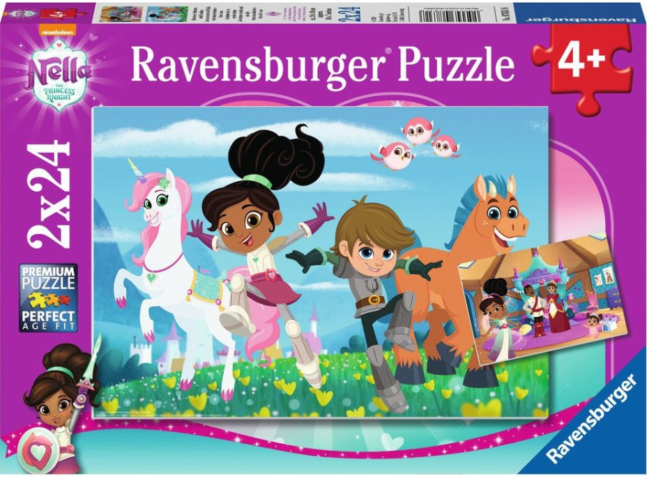 RAVENSBURGER Puzzle Nella princezná rytierov 2x24 dielikov