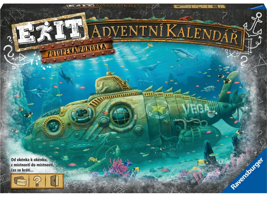 RAVENSBURGER EXIT Úniková hra - Adventný kalendár: Potopená ponorka