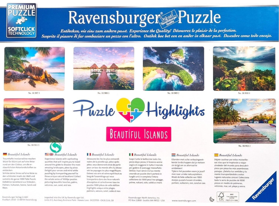 RAVENSBURGER Puzzle Nádherné ostrovy: Seychely 1000 dielikov