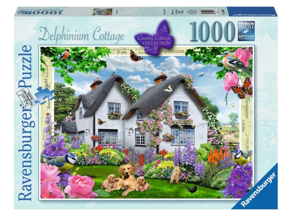 RAVENSBURGER Puzzle Domček so stračkou (Delphinium Cottage) 1000 dielikov