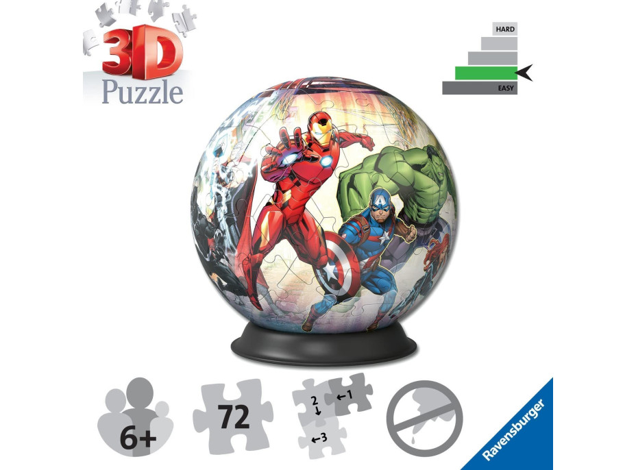 RAVENSBURGER Puzzleball Marvel: Avengers 73 dielikov