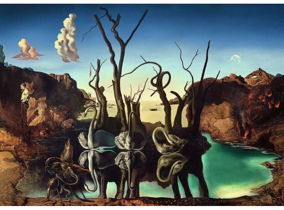 RAVENSBURGER Puzzle Art Collection: Labute odrážajúce sa vo vode ako slony 1000 dielikov