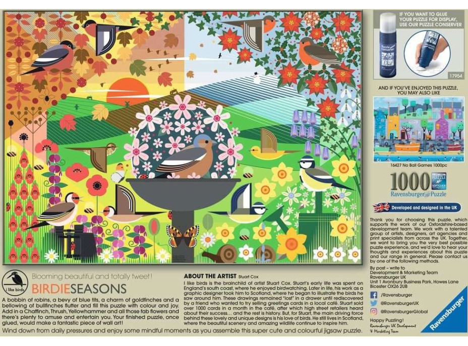 RAVENSBURGER Puzzle Mám rada vtáčiky 1000 dielikov