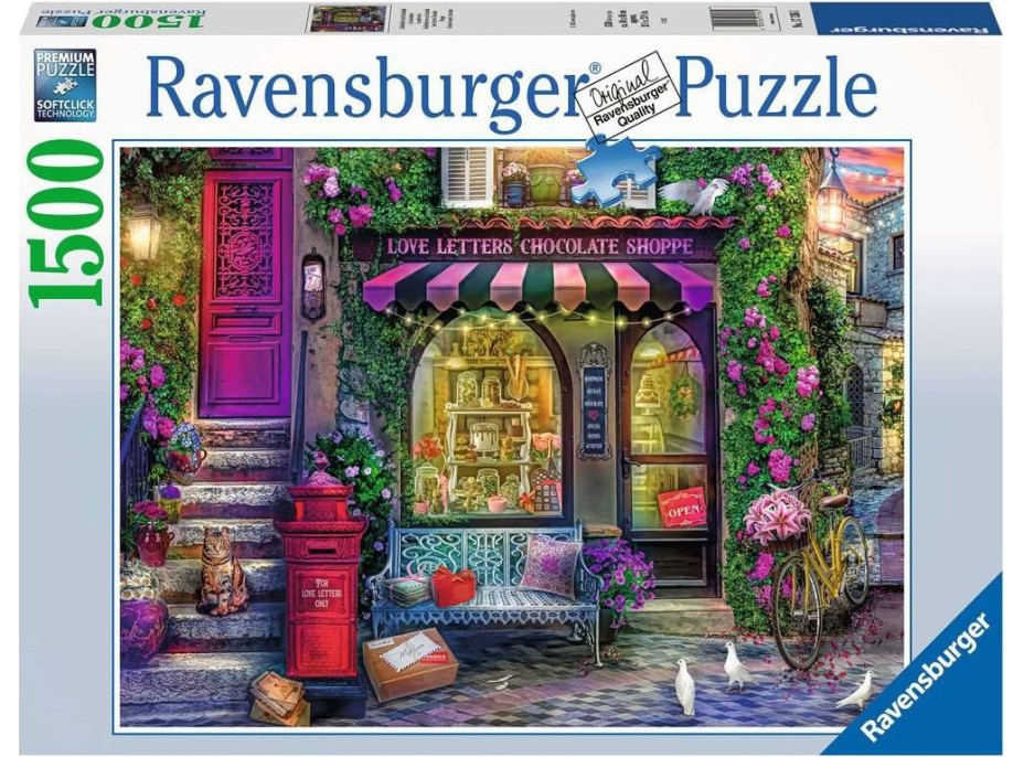 RAVENSBURGER Puzzle Milostné listy a čokoláda 1500 dielikov