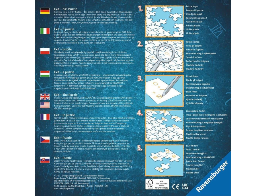 RAVENSBURGER Únikové EXIT puzzle Kids Pirátske dobrodružstvo 368 dielikov