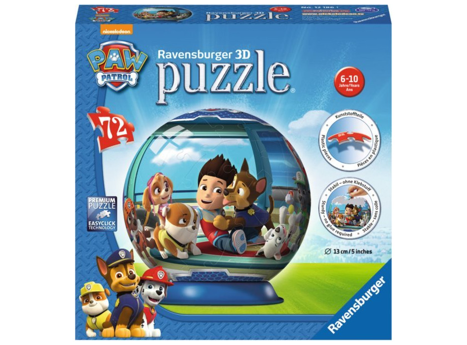 RAVENSBURGER Puzzleball Tlapková patrola 73 dielikov